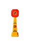 No Parking Safety Cone, Yellow And Red Traffic Cone with Warning Symbol, Heavy-Duty Construction, High-Visibility, Durable Safety Parking Sign Board with 4 Side View - 2