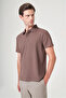 Brown Polo Collar Short Sleeve Relaxed Fit Flexible Non-Fraying Collar Technology T-Shirt 1011260 - 3