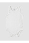 Lcw Baby White Crew Neck Baby Boy Snap Fastener Bodysuit