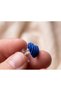 Bluish Women Cobalt Blue Geometric Heart Design Stud Earrings 3D Printing Artistic Fluted Cast Model Pair of Earrings Set - 2