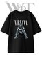 Kurt Cobain Design Printed Unisex Black Oversize T-Shirt