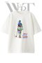 Hockey Girl Design Printed Unisex White Oversize T-Shirt