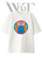 Cat Butterfly Design Printed Unisex White Oversize T-Shirt