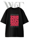 Opucuk Izleri Design Printed Unisex Black Oversize T-Shirt