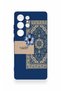 Samsung S25 Ultra Compatible Blue Ethnic Carpet Pattern Silicone Case - 2