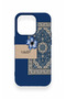 iPhone 14 Pro Compatible Blue Ethnic Carpet Pattern Silicone Case - 2