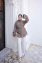 Brown Waist-Tie Striped Loose-Fit Shirt - 2