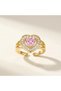 Pink Heart Adjustable Women's Ring – Stylish Ring with Zircon Stone - 4