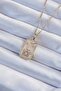 316L Steel Chain Gold Color Lilac Zircon Stone Tarot Necklace