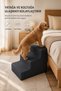 3-Step Cat and Dog Ladder 40X30X33 cm Hard Foam with Washable Cover with Zipper Anthracite