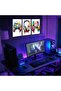 Neon Gaming Controller Headset 3 Piece Black Floating Frame Canvas Wall Art | 3x 30x40cm 12x16 inch | Colorful Gamer Room Triptych - 6