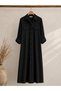Women Shirt Collar Front Buttoned Two Side Pockets Summer Midi Dress - 4