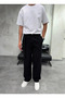 Men's Belt Detailed Linen Baggy Trousers - 2