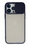 Aconcept iPhone 13 Pro Max Case Palm Frosted Camera Sliding Silicone (143825) - Navy Blue
