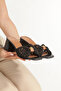 Women's Lace Braided Heeled Slippers - 6
