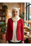 سترة كلاسيكية باللون الأحمر القرمزي - سترة نسائية رسمية بقصة ضيقة ومناسبة للمكتب - 3