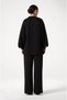 Women's Black Modal Fabric Balloon Sleeve Tunic and Tube Leg Trousers Double Set - 7