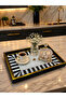 Love Bird Patterned Gold-Black Framed Presentation Tray 33X23Cm - 2