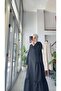 Ruffled Skuba Dress - Black - 7