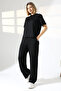 Basic Women's Soft Textured Casual Top and Bottom Set