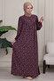 Floral Print Round Robe Mother Hijab Dress - 3