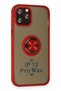 Aconcept iPhone 12 Pro Max Case Montreal Ringed Silicone Cover (33516) - Red - 2
