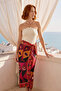 Crimson Mosaic Large Maxi Beach Pareo - Non-See-Through Shiny Fabric - 120X155 cm - 4