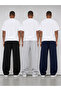 Economic Package: 3-Piece Black Gray Navy Blue Wide-Leg Men's Sweatpants - 3