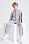 Boy's 2-Piece Stripe Detailed Hooded Zippered Tracksuit Set - 3