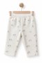 100% Organic Cotton, Unisex Baby Pants, Lamb Embroidery Detail, Ecru, Newborn Bottom Wear - 2