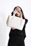 Trendy Cream Shoulder and Hand Bag - 2