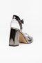 Women's Cornered Platform High Thick Heeled Anthracite Mirror Evening Dress Shoes - 4