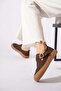 Solaser Side Buckle Scarf Genuine Leather Women's Shoes Brown Nubuck - 3