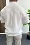 Men's Relaxed Fit Shirt with Embroidery Detail White Edw495 - 3