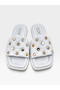 Daily Poly Sole Comfortable Stone Detailed Genuine Leather Slippers - 2 cm - 3