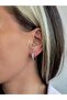 Flower Round Model Zircon Stone Silver Color Steel Earrings - 3