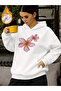 Unisex Floral Heart Printed Hooded Kangaroo Pocket Comfortable Fit Regular Cut Sweatshirt