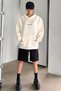 Women's White Spectacular Printed Hooded Hoodie Sweatshirt - 5