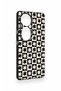 Vivo V40 Compatible Floral Motif Checkered Pattern Silicone Case - 3