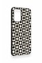 Oppo A54 Compatible Flower Motif Checkered Pattern Silicone Case - 3
