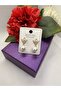 Zircon Stone Butterfly and Pearl Combination Steel Earrings - 2
