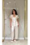 6 Piece Satin Lace Detailed Dowry Suit Bridal Bundle Nightgown Pajama Dressing Gown Set |   Shorts Set Nightgown Pajama Set - 2