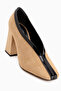 Conny Mustard Suede Blunt Toe Women's Heeled Shoes