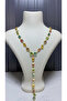 Long Pendant Tiny Colorful Stone Steel Necklace That Won'T Tarnish - 4