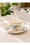 6-Person Porcelain Victoria Blue Spring Cup Set - 2