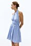 Drawstring-detail halterneck dress - 3