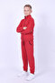Boy's Stand Collar Zippered Waist Tie Elastic Cuffed Tracksuit Set - 3