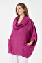 Italian 100% Linen Degaje Collar Poncho Linen Blouse Size 42 - 50 - 4