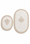 Lace 2-Piece Non-Slip Leather-Based Oval Bath Mat with Tassels Washable Bath Set Dione - 2