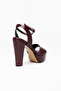 Women's High-Heeled Platform Burgundy Patent Leather Evening Shoes - 3